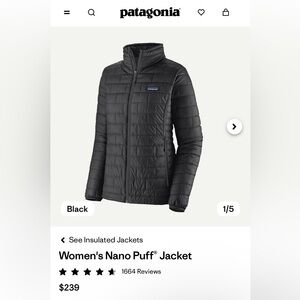 Patagonia nano puff jacket in black